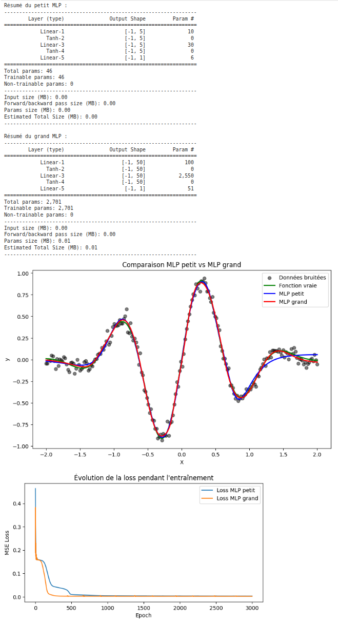 Résultat attendu MLP