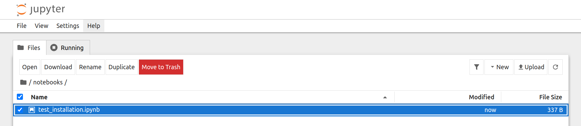 Après renommage du notebook Jupyter