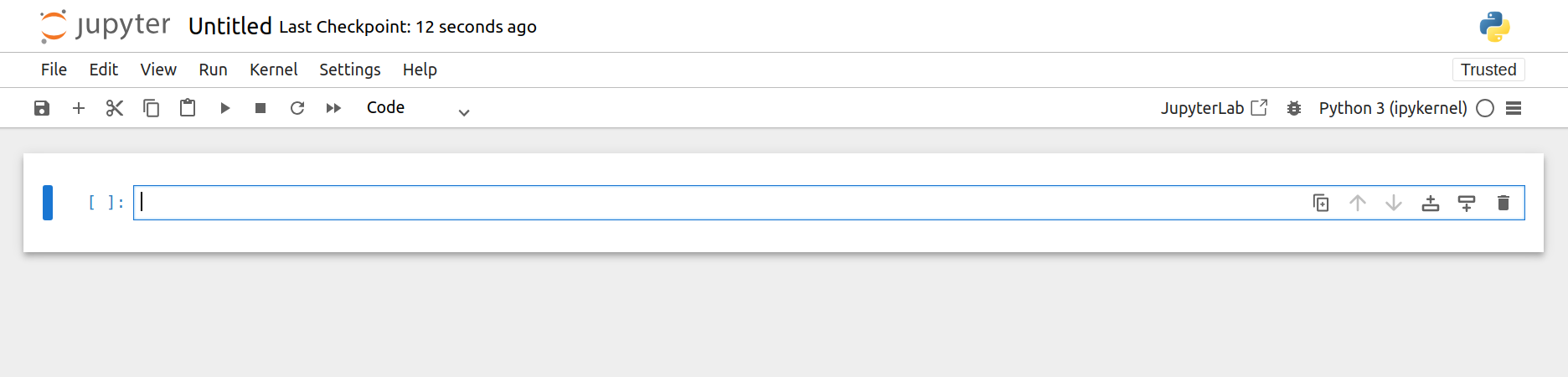 Un Jupyter Notebook vide