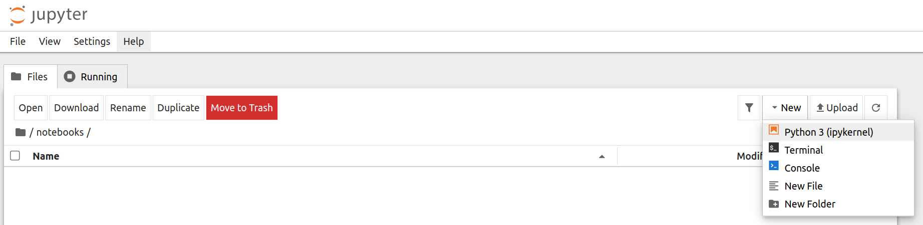 Créer un nouveau notebook Jupyter